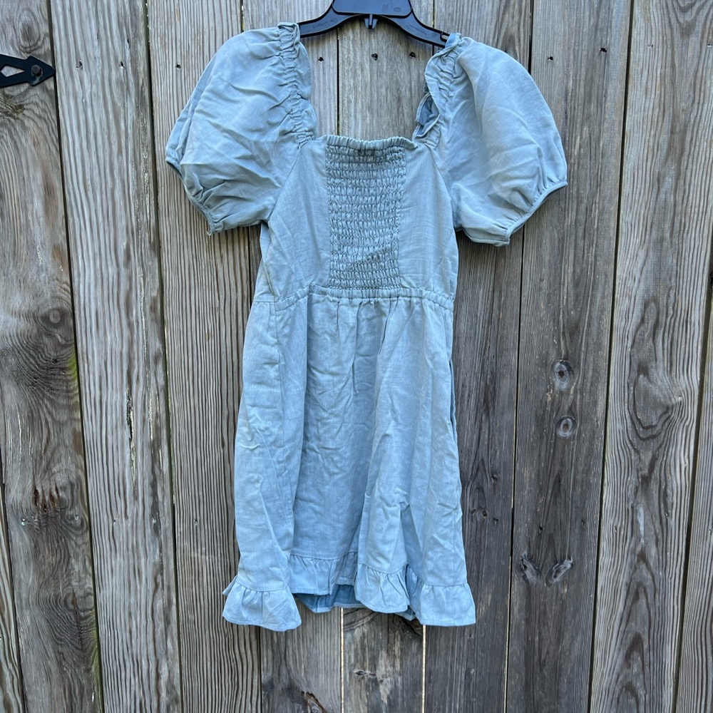 WHO WHAT WEAR Denim Dress with Balloon Sleeves size XS - Picture 9 of 10